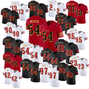 ขายส่งเสื้อเจอร์ซีย์ผู้ชายซานฟรานซิสโก # 23 คริสเตียน แมคคาฟรีย์ # เสื้อฟุตบอลอเมริกันแบบเย็บติดหมายเลข 13 บร็อค เพอร์ดี้ และอื่นๆ - Product Image 1