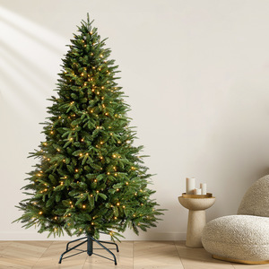 Sapin artificiel en épicéa de 7,5 pieds avec 550 lumières LED blanc chaud, fournitures de décoration de Noël, arbres de Noël, Albero Di Natale - Product Image 2