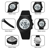 Reloj Digital Skmei 1981 para hombre, relojes impermeables para hombre, correa de silicona, relojes de oración islámicos musulmanes, reloj Qibla con recordatorio Azan