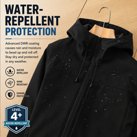 Manteau d'hiver à capuche unisexe en tissu rigide, intérieur en polaire pelucheux, coupe-vent et hydrofuge, coque extérieure durable pour les aventures en camping