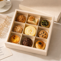 Caja para Galletas Personalizada con Inserto de Papel, Caja de Embalaje de Grado Alimenticio para Pastelería y Postres para Llevar con Logotipo