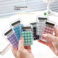Mini calculatrice couleur bonbon, mignonne, silencieuse, portable, à piles bouton, 8 chiffres, design élégant, calculatrice de poche pour étudiant