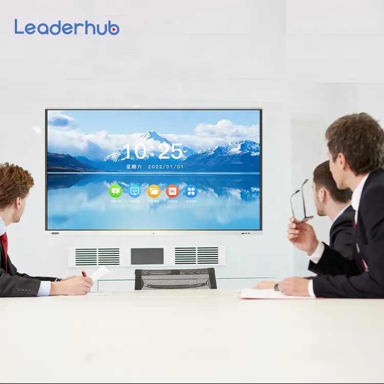 Leaderhub 65 75 86 98 4K All In One Smart Electronic Finger Touch Screen Monitor Interactieve Flat Panel Voor Raad Kamer
