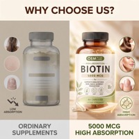 Capsules de biotine à marque privée avec collagène pour la santé des cheveux, de la peau et des ongles, complément beauté et soutien articulaire