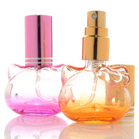 Haute qualité 10ml verre rechargeable mignon chat en forme de rouge bleu clair vide Premium bouteille de parfum