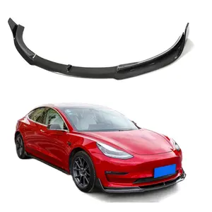 2024 gran oferta modelo de fibra de carbono 3 parachoques delantero labio para Tesla Modelo 3 sedán 4 puertas 2016-2020