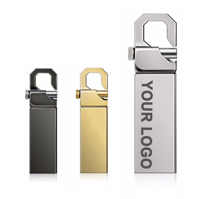 Metal USB Sticks 4GB 8GB 16GB 32GB 64GB Full Capacity Usb Flash Drives Custom OEM logo 128GB Wholesale Metal Usb Key