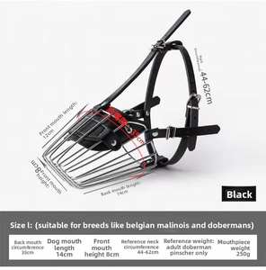 <span class=keywords><strong>Muselière</strong></span> pour chien en métal durable et imperméable avec motif solide et rubans pour les grandes races - Product Image 3