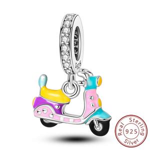 Abalorio Original de Plata de Ley 925, Taza de Café, Champán, <span class=keywords><strong>Bicicleta</strong></span>, Perfume, Accesorios de Joyería DIY para Pulseras - Product Image 6