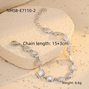 Elegant Versatile Stainless Steel Square <b>Hammered</b> Gold Bracelet for Women Long-lasting High-End Jewelry Fine Charm - Product Image 6