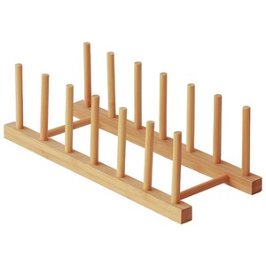Wooden <b>Dish</b> Rack Plate Display <b>Stand</b> Multi Compartment Solid Wood Kitchen Draining Rack With <b>Stand</b> - Product Image 5