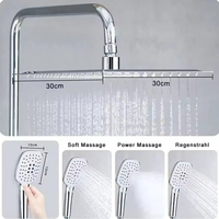 Kit de douche de pluie de luxe en acier inoxydable chromé robinet douche solutions de salle de bain ensemble de douche complet de tête de haute qualité