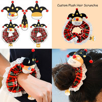 Vente en gros de chouchou en peluche pour fille, accessoires mignons pour cheveux, corde à cheveux en dentelle personnalisée, bandeau élastique pour cheveux