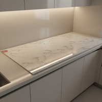 Panneaux muraux de salle de bain en PVC marbré géométrique moderne, imperméables et ignifuges, 1220*2440 mm, pour la décoration intérieure