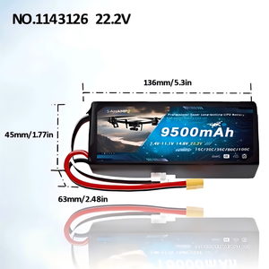 11.1V 3S x-maxx arrma vi phạm tương thích 9500mAh trạng thái rắn Pin gói 100c deans nối mềm trường hợp kim loại tấm RC CE - Product Image 2