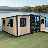 Maison conteneur préfabriquée en bois et acier respirante et extensible pour villa, hôtel, magasin (20 pieds/40 pieds) Design minimaliste