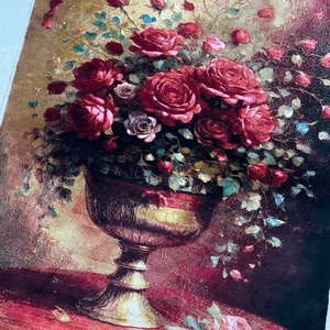 <span class=keywords><strong>Tapisserie</strong></span> vintage à motif de rose peinte à l'huile, 60*90cm, <span class=keywords><strong>avec</strong></span> franges en soie de mûrier, décoration murale artistique - Product Image 3