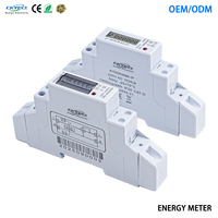 Medidor de Energía Monofásico para Riel DIN, Dos Cables, 1P LN, Pantalla LCD con Retroiluminación, Medición de Electricidad Doméstica, 30A 45A 1600imp/kwh