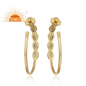 Pendientes de Peridoto Natural al por Mayor, Aros de Plata 925 con Baño de Rodio, Joyería Moderna para Fiestas, Colección Vintage - Product Image 3
