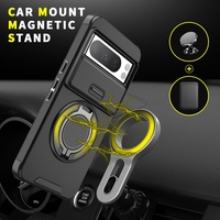 Funda de teléfono para Google Pixel 10 9 Pro XL 8pro 9A 8A 7 360 grados anillo Kickstand protección de cámara deslizante a prueba de golpes