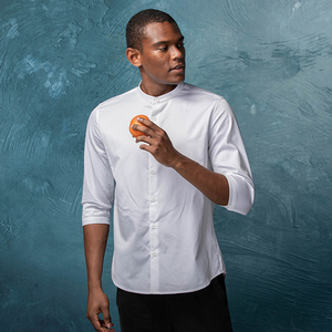 CHECKEDOUT chemise blanche uniformes d'hôtel pour serveur cuisine <span class=keywords><strong>serveuse</strong></span> vêtements Restaurant uniforme - Product Image 3