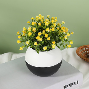 Pot de fleurs en forme d'étoile simulée, hauteur 16 cm, fleurs mélangées, ornement de bureau, décoration de la maison, décoration de chambre à coucher - Product Image 4