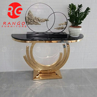 RG01 — table de canapé design de luxe de haute qualité, en acier inoxydable, argent, marbre gris clair, chrome, 2022