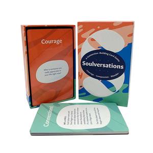 Juegos de cartas de <span class=keywords><strong>preguntas</strong></span> interactivas de papel de lino de alta calidad diseño personalizado impreso personalizado <span class=keywords><strong>para</strong></span> parejas precio de fábrica - Product Image 4