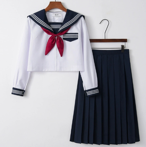 <span class=keywords><strong>Uniforme</strong></span> d'écolière japonaise grande taille JK Noir Marin Basique Dessin animé <span class=keywords><strong>Uniforme</strong></span> de marin Ensembles Costume Femme Fille Costume - Product Image 6