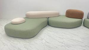 Modern Pebble Modular Compressed Sofa Organic Curved Boucle Sectional Sofa Couch for Large Living Room - Product Image 4