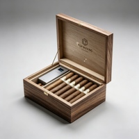 Boîte à cigares en bois avec logo personnalisé, doublure en cèdre, fermeture à charnière en métal, pour collectionneur de cigares de luxe, cadeau de luxe pour gentleman