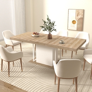 Modern Rectangle <strong>Extendable</strong> <strong>Dining</strong> <strong>Table</strong> for 6-10 People Oak Solid Wood Apartment-Friendly Adjustable Length 160-200cm - Product Image 2