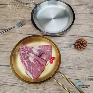 Poêle à frire ovale en acier inoxydable couleur dorée, portable, compatible lave-vaisselle, pour usage quotidien, ensemble d'ustensiles de cuisine - Product Image 5