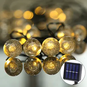 Outdoor Bubble Crystal Ball Waterproof Garland 30 LED Solar Powered Fairy String Lights