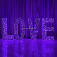 SMOOTH En gros Lettres de marquee lumineuses LED géantes RGB de 4 et 5 pieds, Chiffres géants et Lettres d'amour pour la décoration de mariages, événements et fêtes
