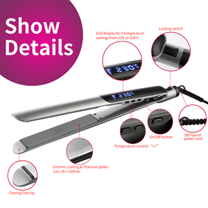 El Mejor Diseño Novedoso y de Tendencia con Pantalla LCD de 6 Niveles, Placas Ultrafinas con Recubrimiento Cerámico, Alisadores de Cabello Profesionales - Product Image 2