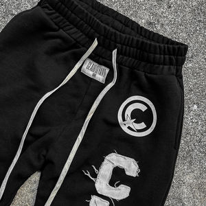 Sweat-shirt surdimensionné en coton de <span class=keywords><strong>haute</strong></span> qualité pantalon de survêtement évasé en détresse sweat à capuche brodé ensemble de survêtement personnalisable respirant - Product Image 4