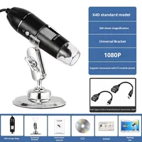 Accessoires informatiques trois-en-un : Microscope numérique USB 4 ports 1600X, Loupe électronique portable pour téléphone mobile