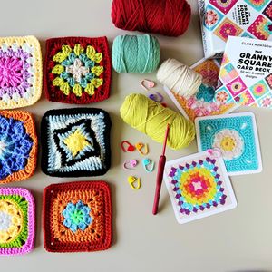 Nuevo Kit de <span class=keywords><strong>Ganchillo</strong></span> para Principiantes con Diseño de Cuadrados de Abuela, <span class=keywords><strong>Patrones</strong></span> de Flores Cuadradas Tejidas de Colores para Mayores de 7 Años, Material de Hilo - Product Image 2
