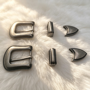 Hebilla de cinturón de vaquero de aleación de zinc plateada, juego de 3 piezas de 20 mm - Product Image 2
