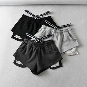Shorts Estivi da Donna in Poliestere a Vita Media Stile Europeo-Americano, Tinta Unita, con Tasche, Modello Spice Girl, Larghi e Casual - Product Image 1