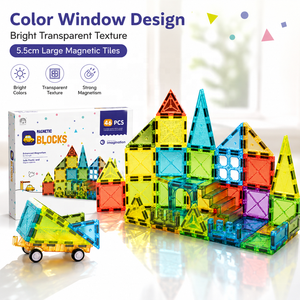Bloques Magnéticos de 5.5cm, Juego de Construcción de Ventanas de Colores para Educación <span class=keywords><strong>STEM</strong></span>, Importadores y Cadenas de Minoristas en Europa - Product Image 3
