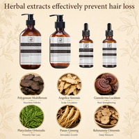 Kit de Soins Capillaires Anti-Chute à Base de Plantes : Shampoing et Sérum aux Extraits, Nourrit les Follicules, Renforce les Racines, Végan et Non Testé sur les Animaux, 2-EN-1