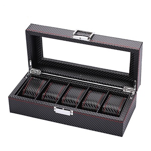 Exquisite Durable Carbon Fiber PU Leather <b>Watch</b> Sunglasses <b>Case</b> for Men 5 6 10 12 Slots <b>Watches</b> Box Organizer Logo <b>Watch</b> Box OEM - Product Image 1