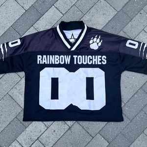 Tùy Chỉnh Thời Trang Phố Tee Áo Sơ Mi Unisex Màn Hình In Đồ Họa Thêu Cắt Boxy Lưới Bóng Đá Jersey T Áo Sơ Mi Cho Nam Giới - Product Image 6