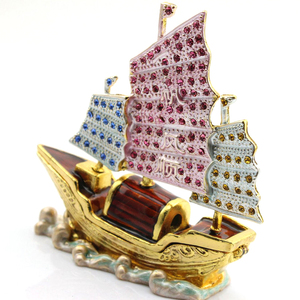 วัสดุโลหะผสมประดับด้วยเพชรพลอยเรือมั่งคั่งเรือฮวงจุ้ย - Product Image 4