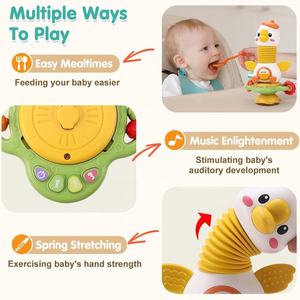 <span class=keywords><strong>Jouet</strong></span> éducatif Montessori à <span class=keywords><strong>ventouse</strong></span> pour table à dîner, <span class=keywords><strong>chaise</strong></span> <span class=keywords><strong>haute</strong></span> à <span class=keywords><strong>ventouse</strong></span>, hochets de dentition avec musique et son - Product Image 4