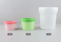 Pot en plastique PET recyclable de 200g à large ouverture pour crème cosmétique, masque facial, soins de la peau, personnalisable, avec couvercles
