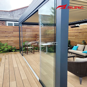 Fabrieksgroothandel waterdichte gazebo buitenpergola met glazen deuren voor zwembad - Product Image 3