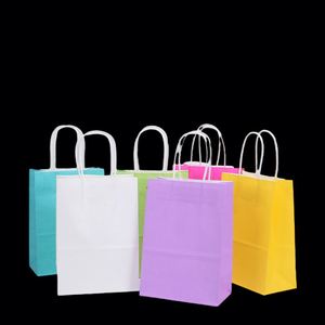Custom Printed Your Own Logo White Brown Kraft Craft Paper <b>Bag</b> With Handles for Shopping for <b>Gift</b> - Product Image 2